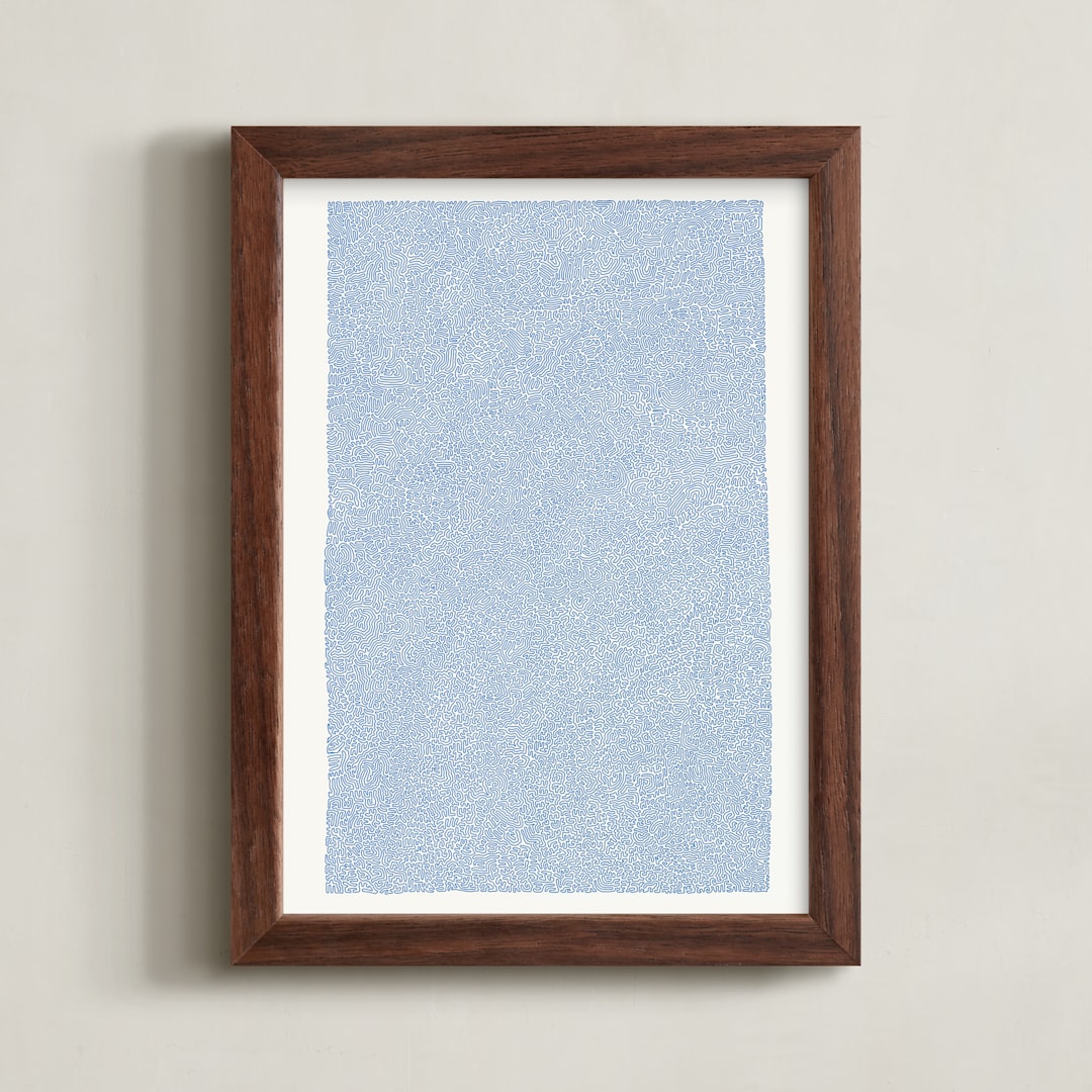"Vibes" - Art Print in Rich Blue by Emily Kariniemi - Framed