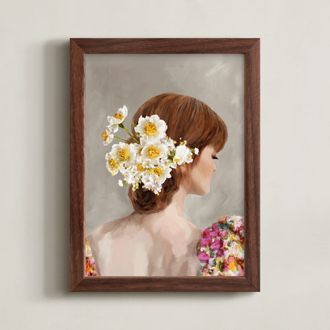"Sanguine" - Art Print in Ivory by Marabou Design - Framed