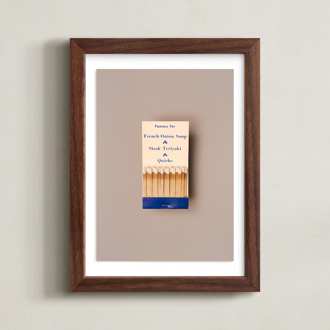 "Famous Food Blue" - Art Print in French Onion Blue by Andrew McClintock - Framed