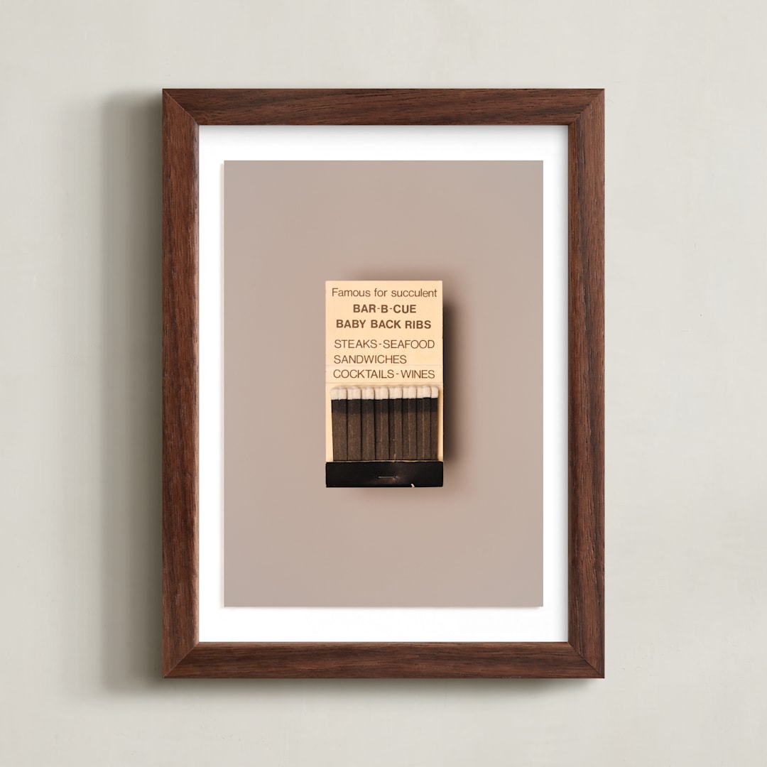 "Famous Food Black" - Art Print in Barbeque Black by Andrew McClintock - Framed