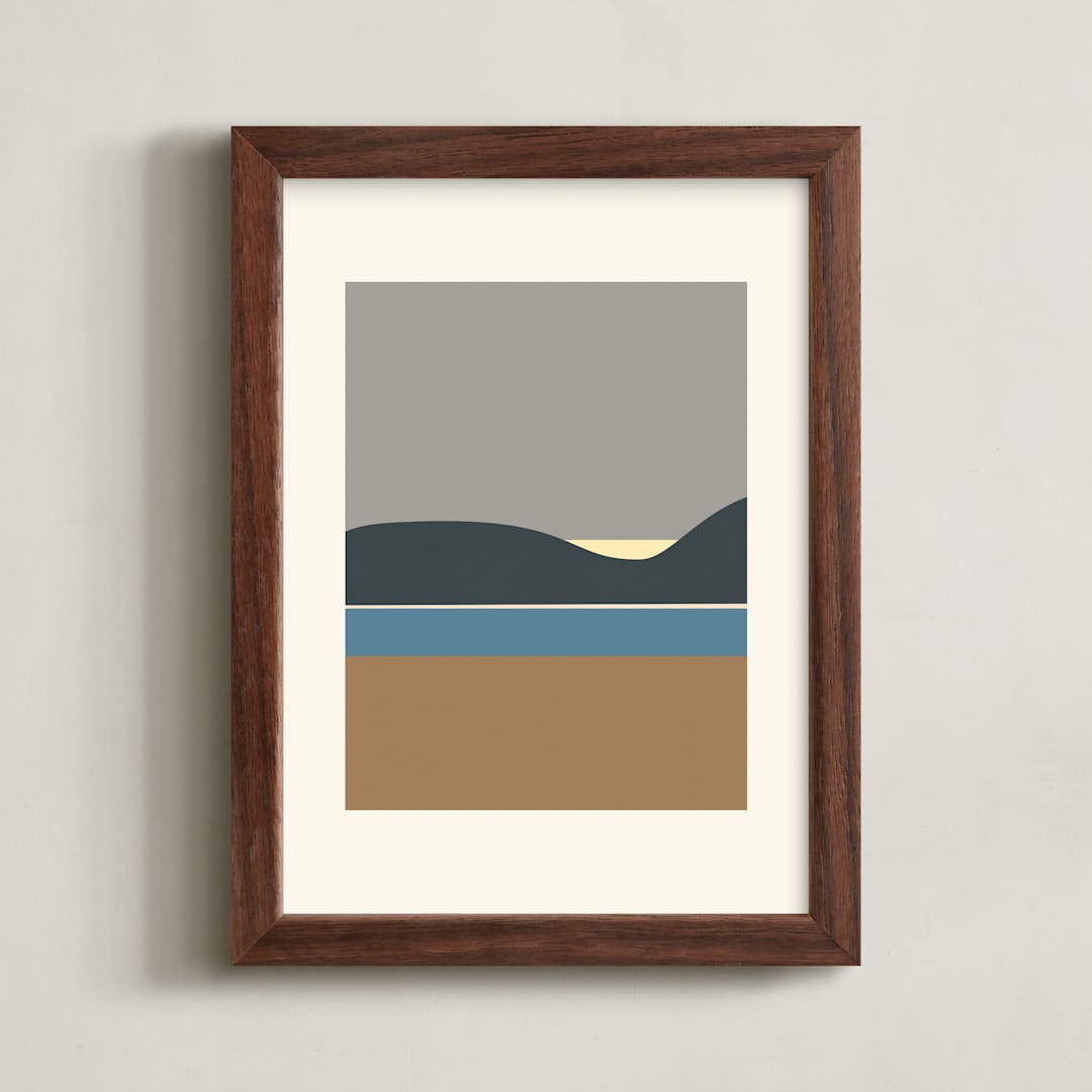 "Horizons Set 1" - Art Print in Earthy Brown by Roseanne Kenny - Framed