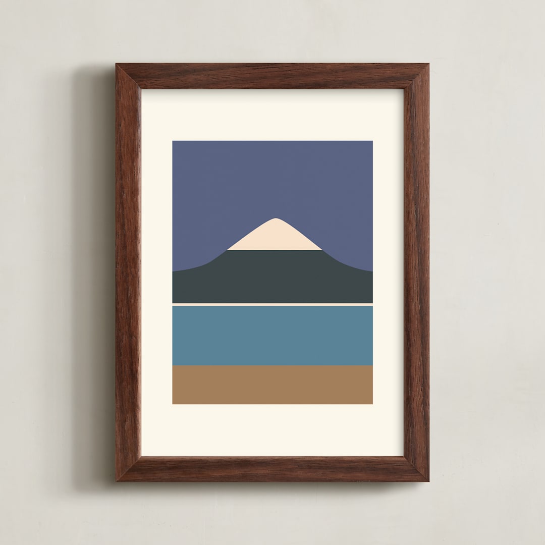 "Horizons Set 4" - Art Print in Purple Peaks by Roseanne Kenny - Framed