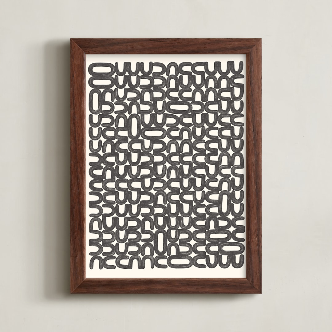 "Language" - Art Print in Graphite Stick by Emily Kariniemi - Framed