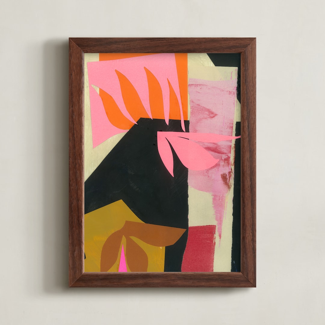 "Blaze" - Art Print in Pretty Pink by cyrille gulassa - Framed