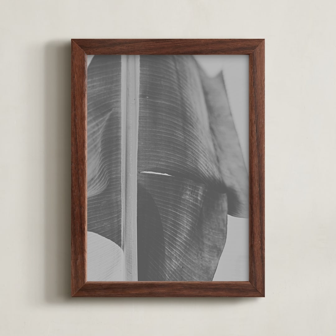 "rainforest leaf" - Art Print in steel grey by Alicia Abla - Framed
