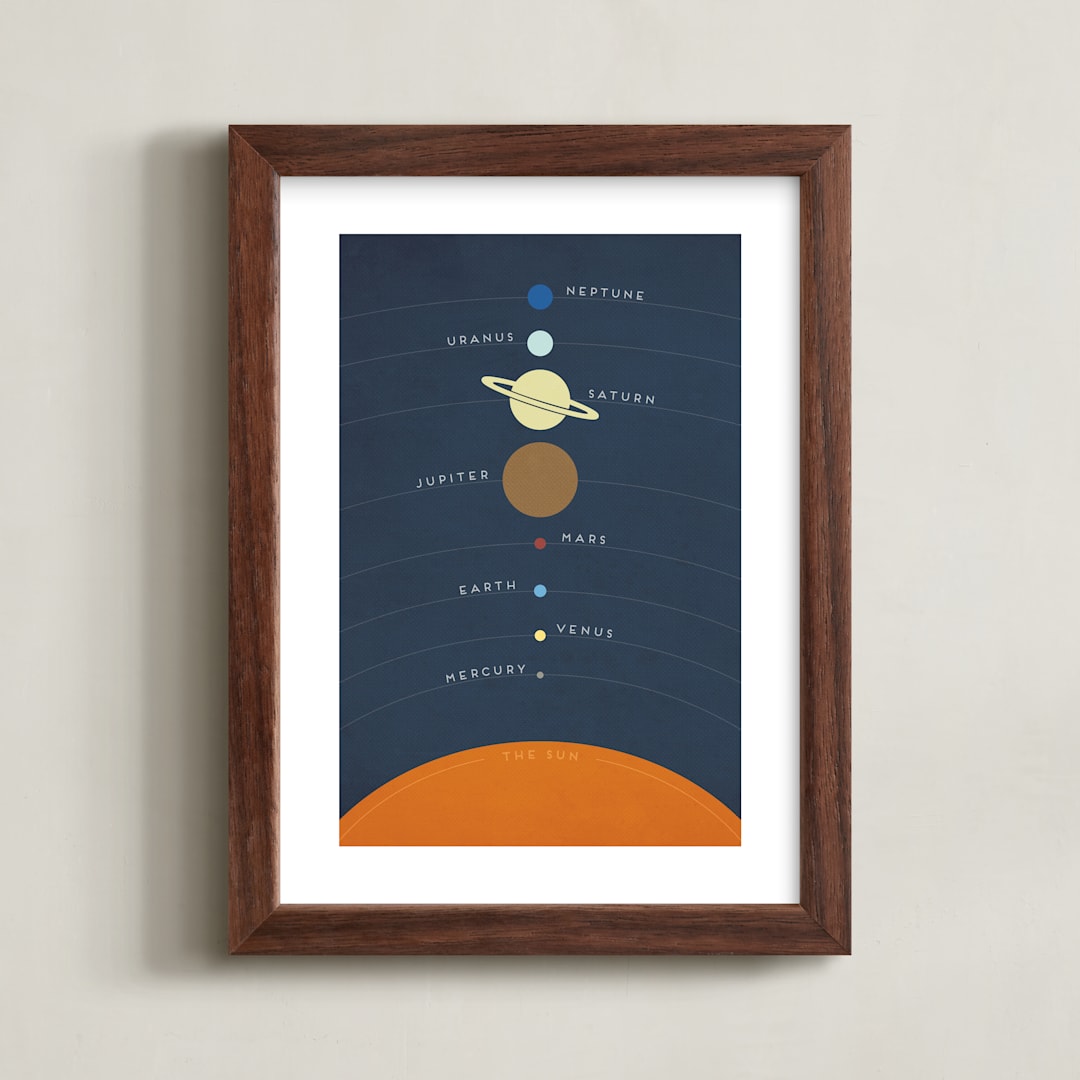 "Solar" - Art Print in White by Jennifer Morehead - Framed