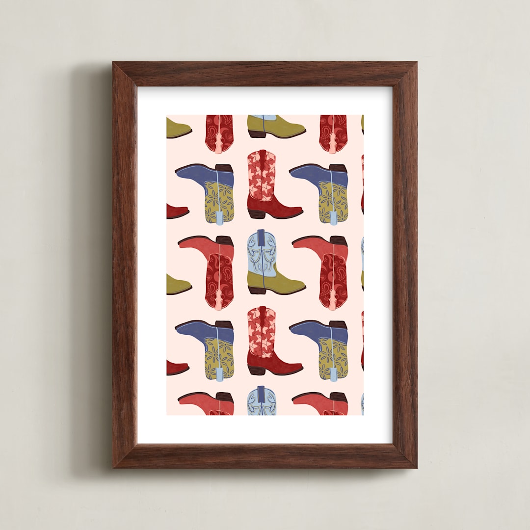 "Howdy Partner 3" - Art Print in Multi by Gabrielle Neil - Framed