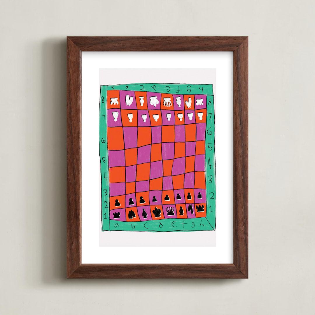"Colorful Chess" - Art Print in Tropical by Simona Camp - Framed