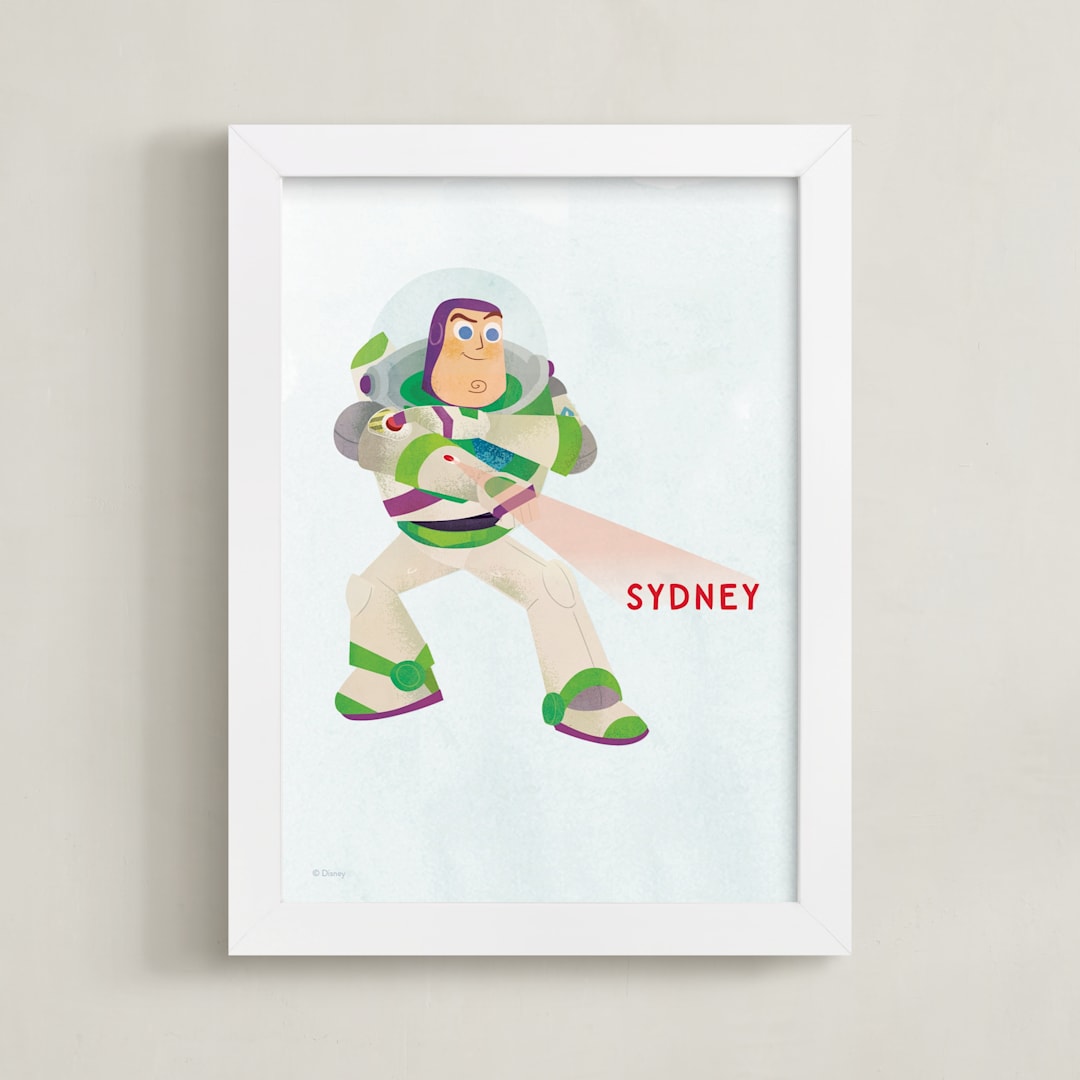 "Disney and Pixar Buzz's Laser" - Personalized Art Print in Green by Lori Wemple - Framed