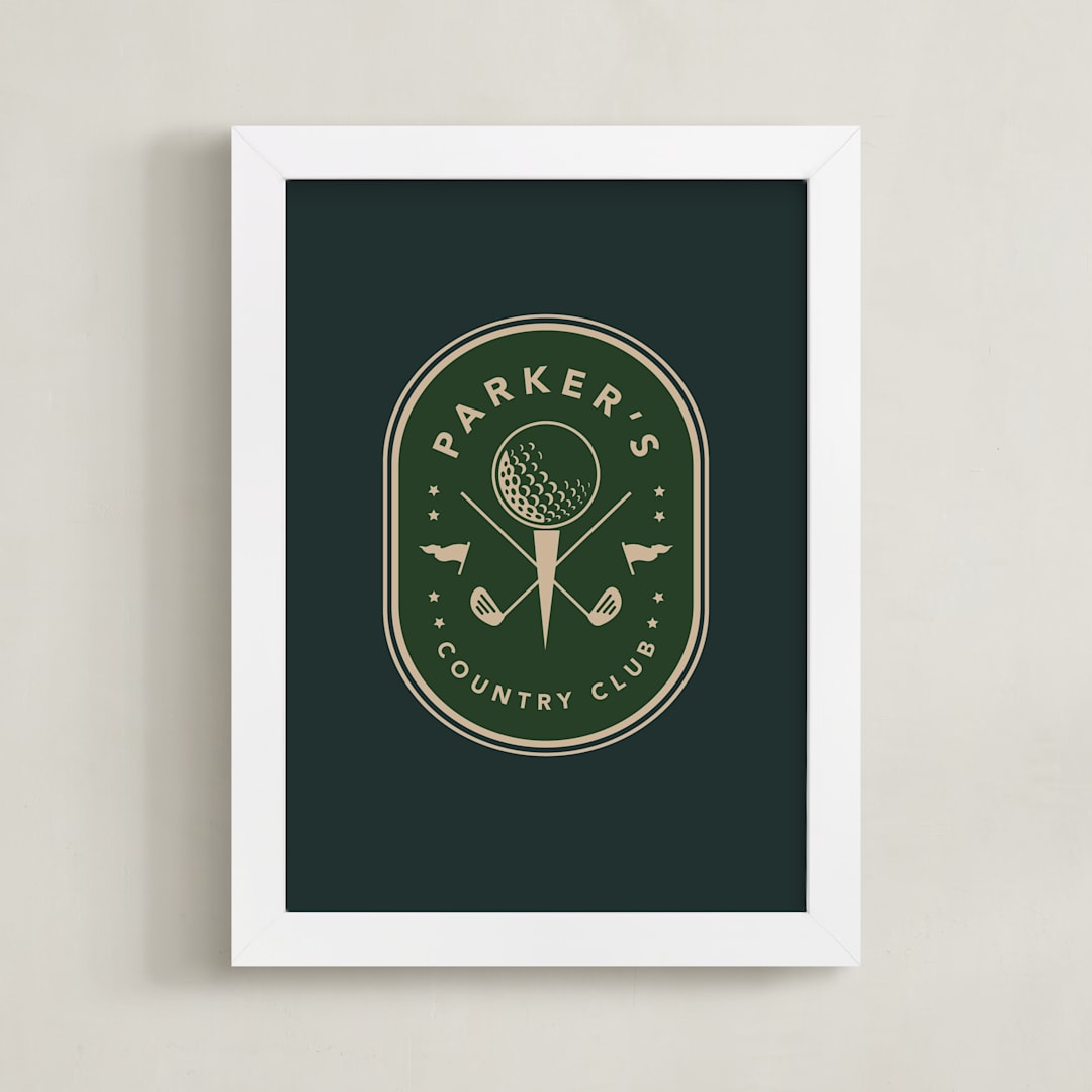 "By Par: Custom Print" - Custom Print in Evergreen by Susan Zinader - Framed