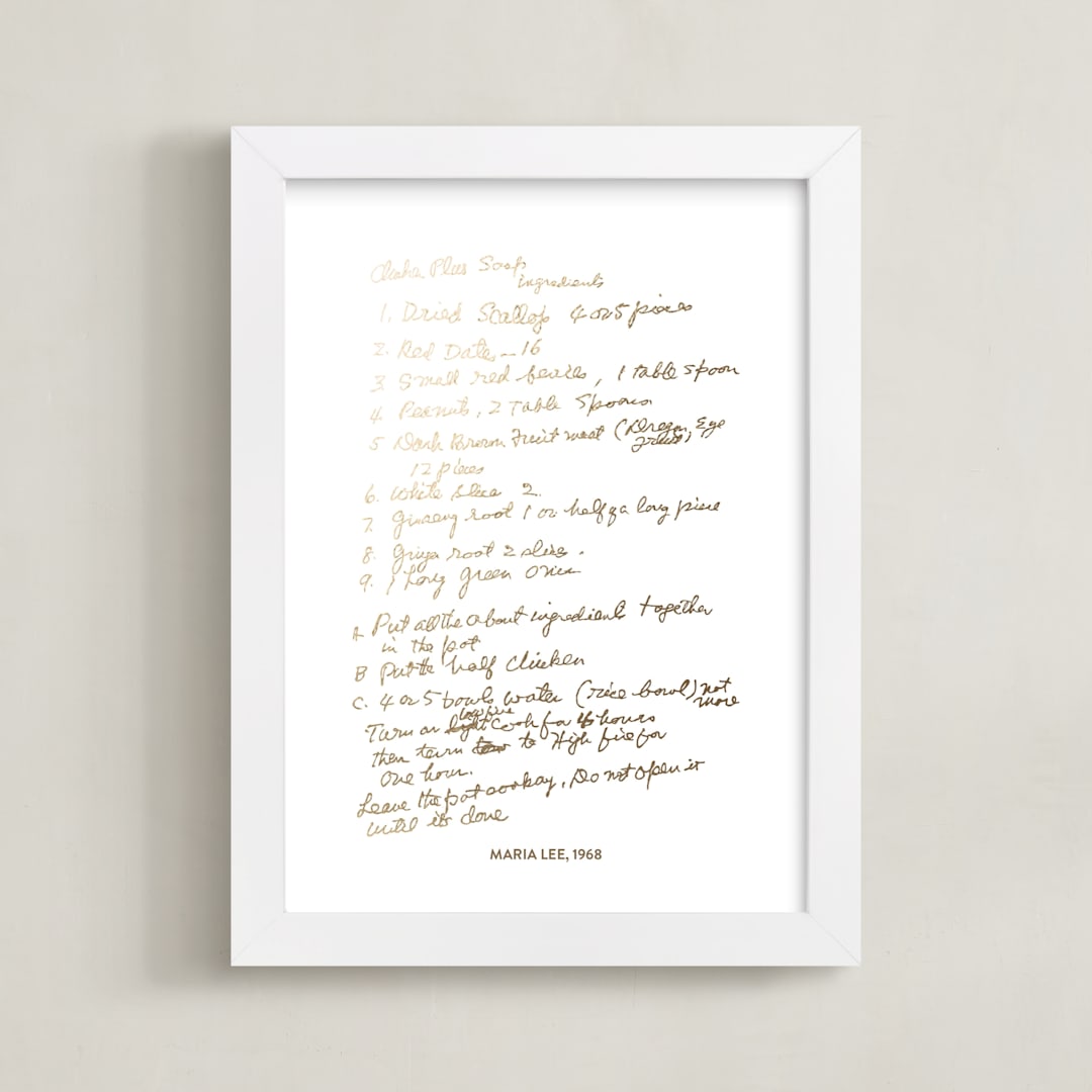 "Your Text: Custom Foil Print" - Custom Foil Print in Gold by Minted - Framed
