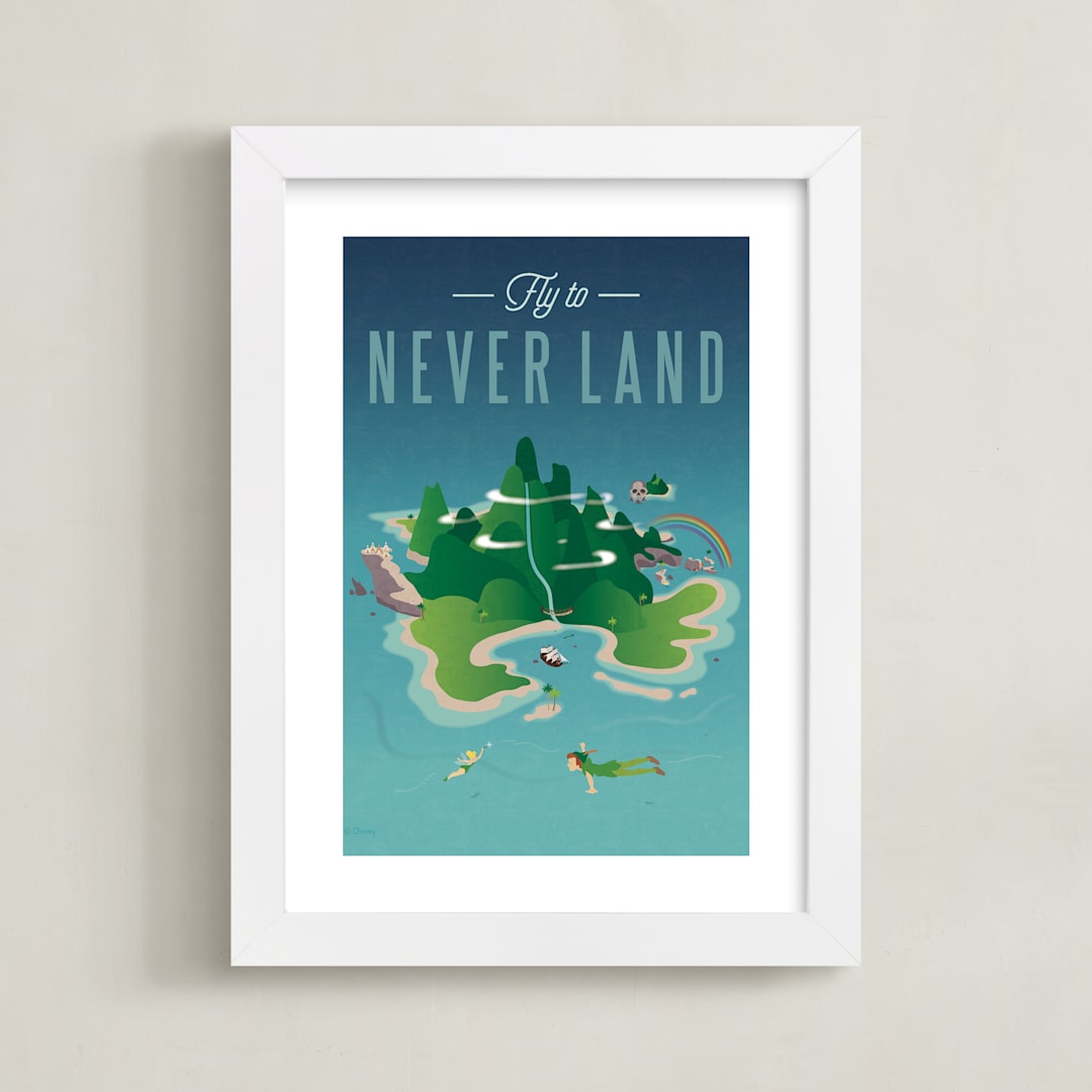 "Fly To Neverland" - Art Print in Island by Erica Krystek - Framed