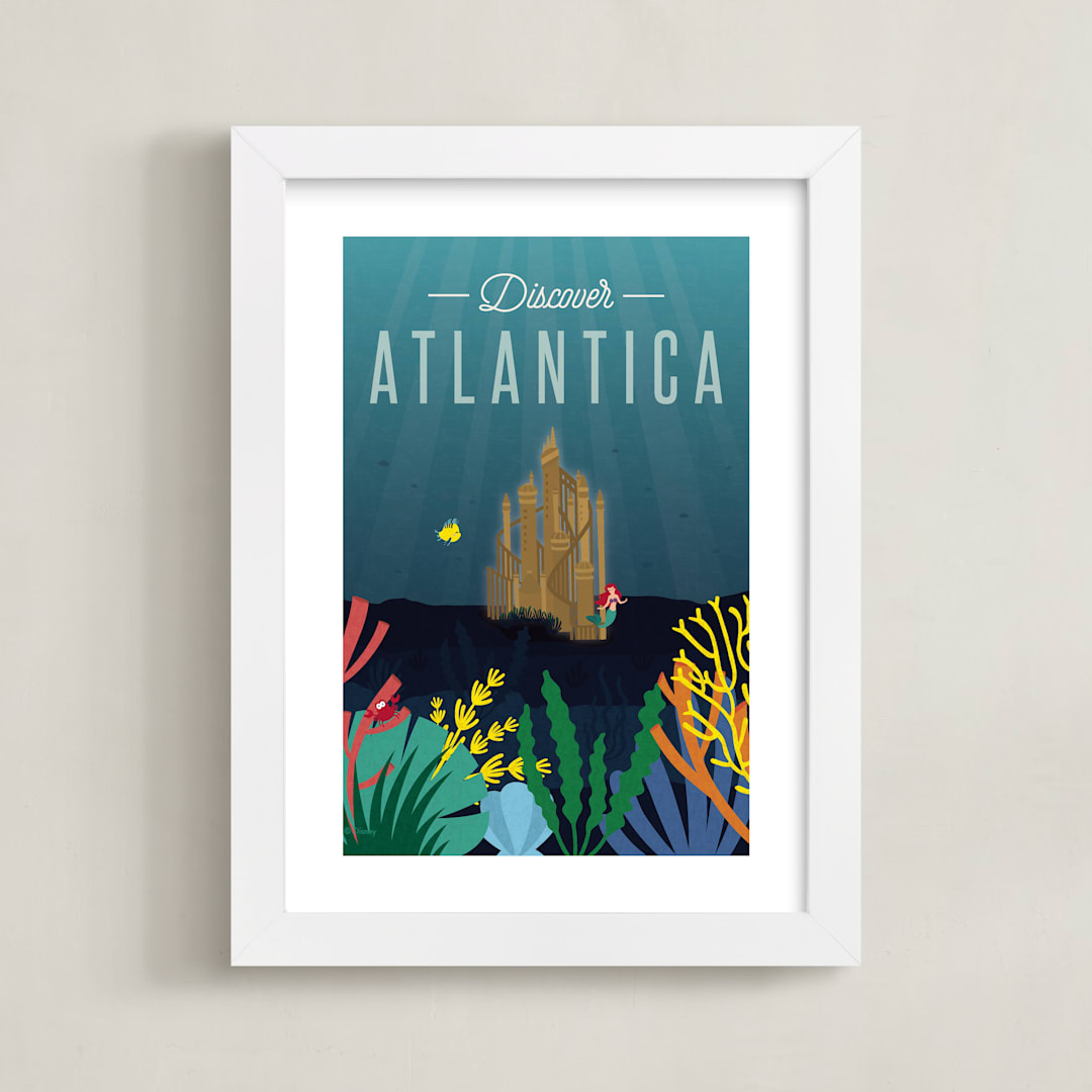 "Discover Atlantica" - Art Print in Deep Sea by Erica Krystek - Framed