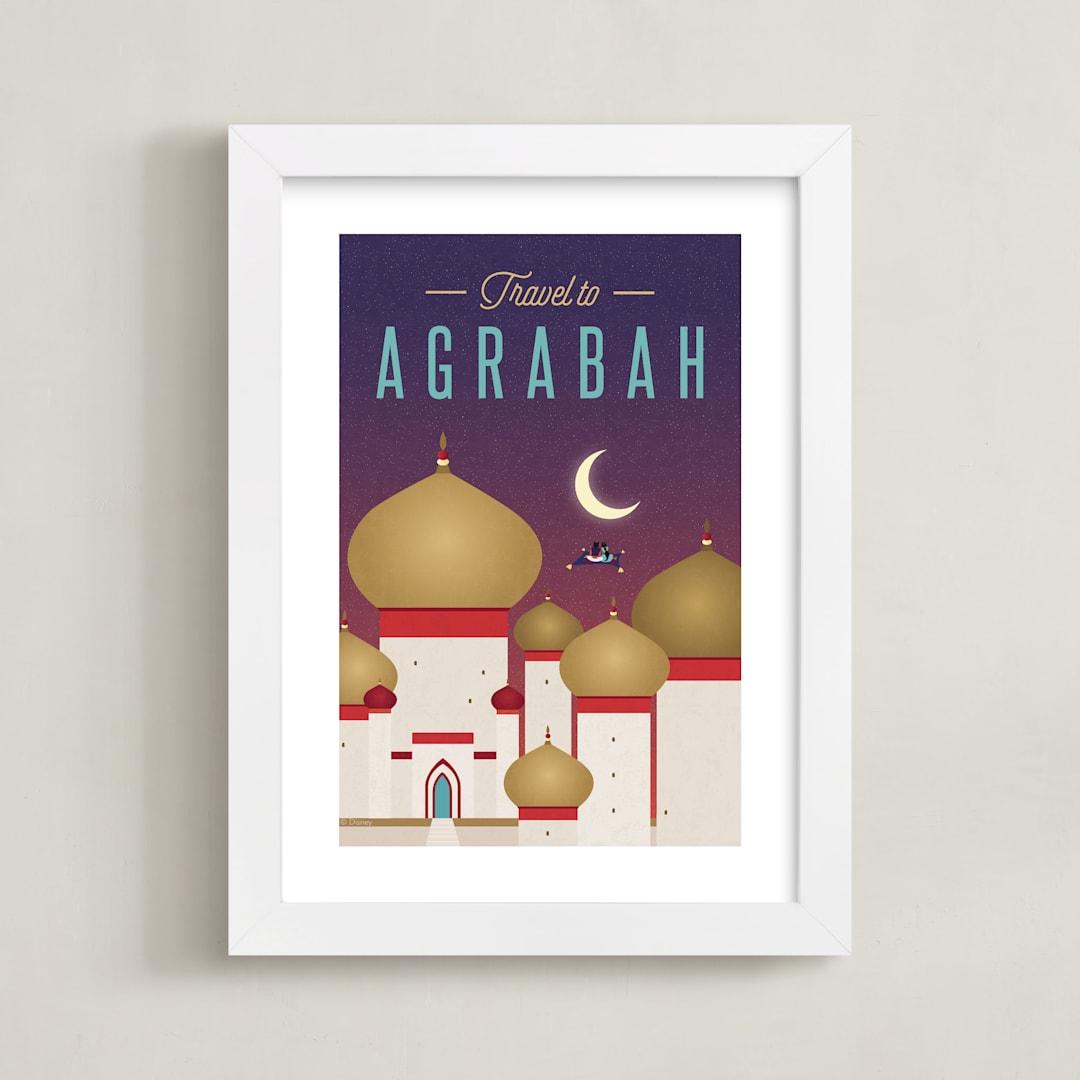 "Travel to Agrabah" - Art Print in Night Sky by Erica Krystek - Framed