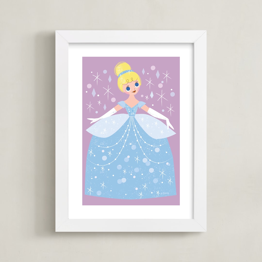 "Sparkling Cinderella" - Art Print in Midnight by Angela Thompson - Framed