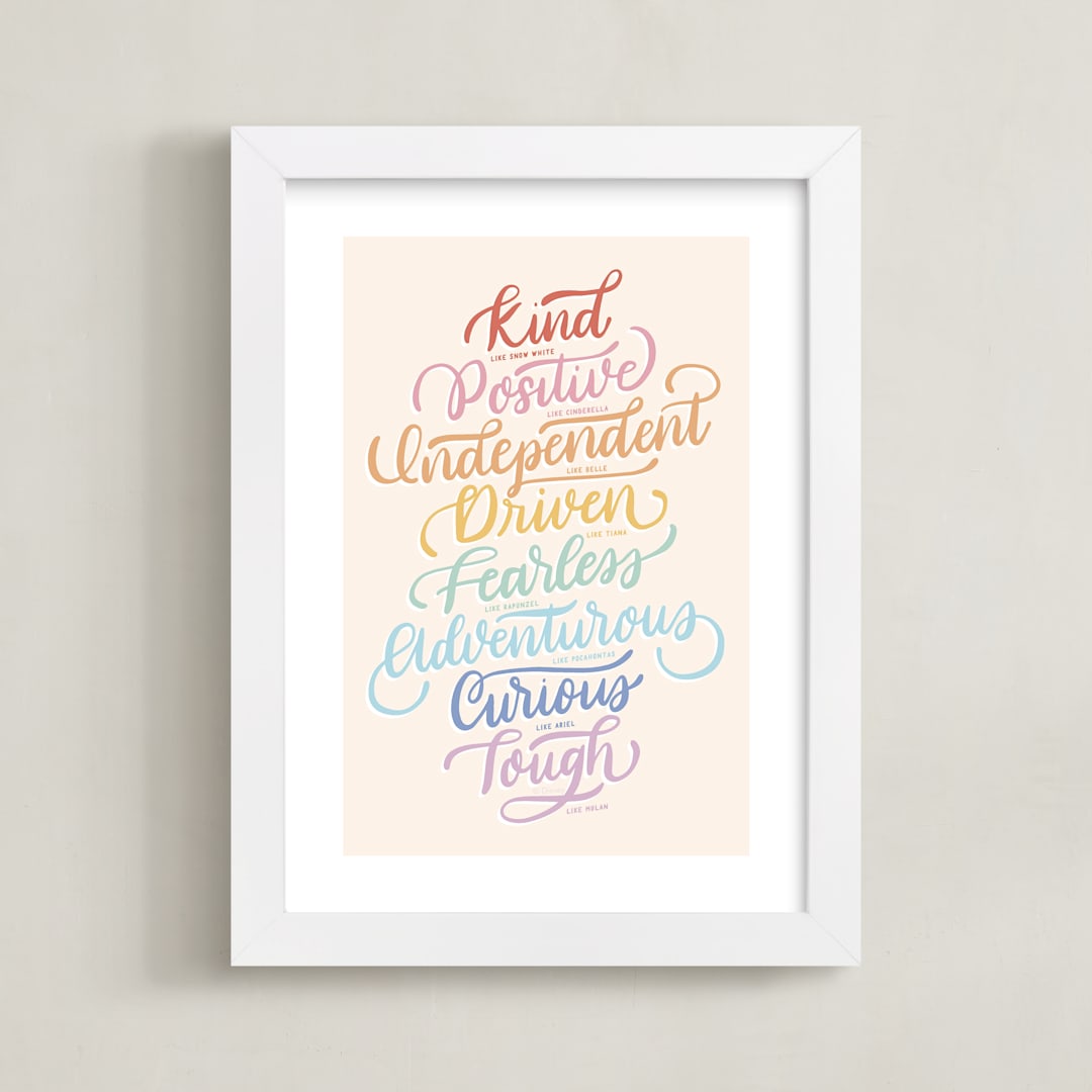 "Princess Traits" - Art Print in Tiara by Carolyn Kach - Framed