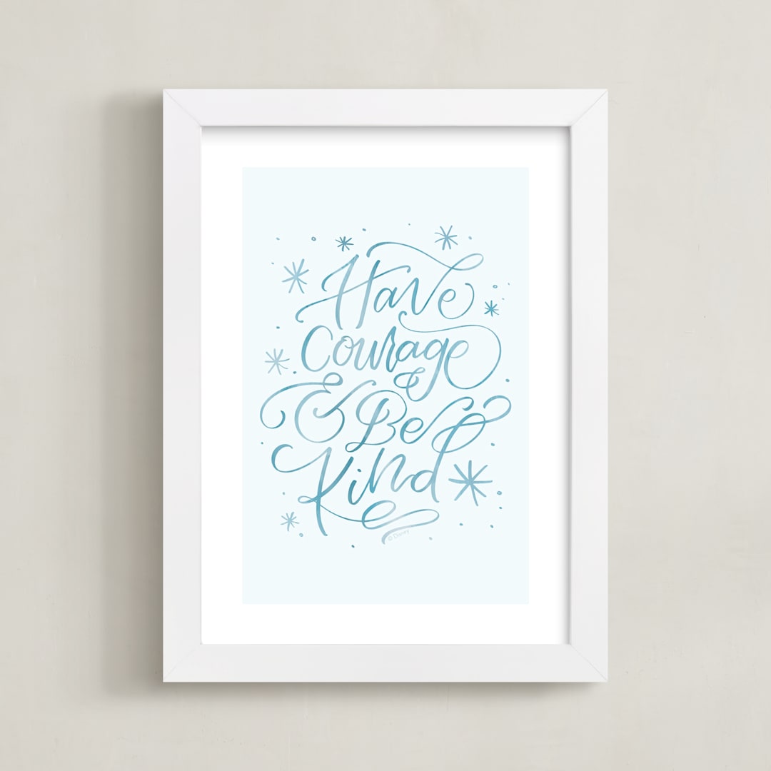 "Courage and Kindness" - Art Print in Glass Slipper by Amy Payne - Framed
