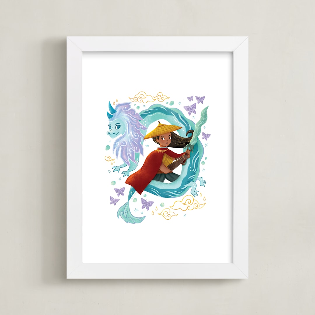 "Warrior Princess Raya" - Art Print in Water Dragon by curiouszhi - Framed