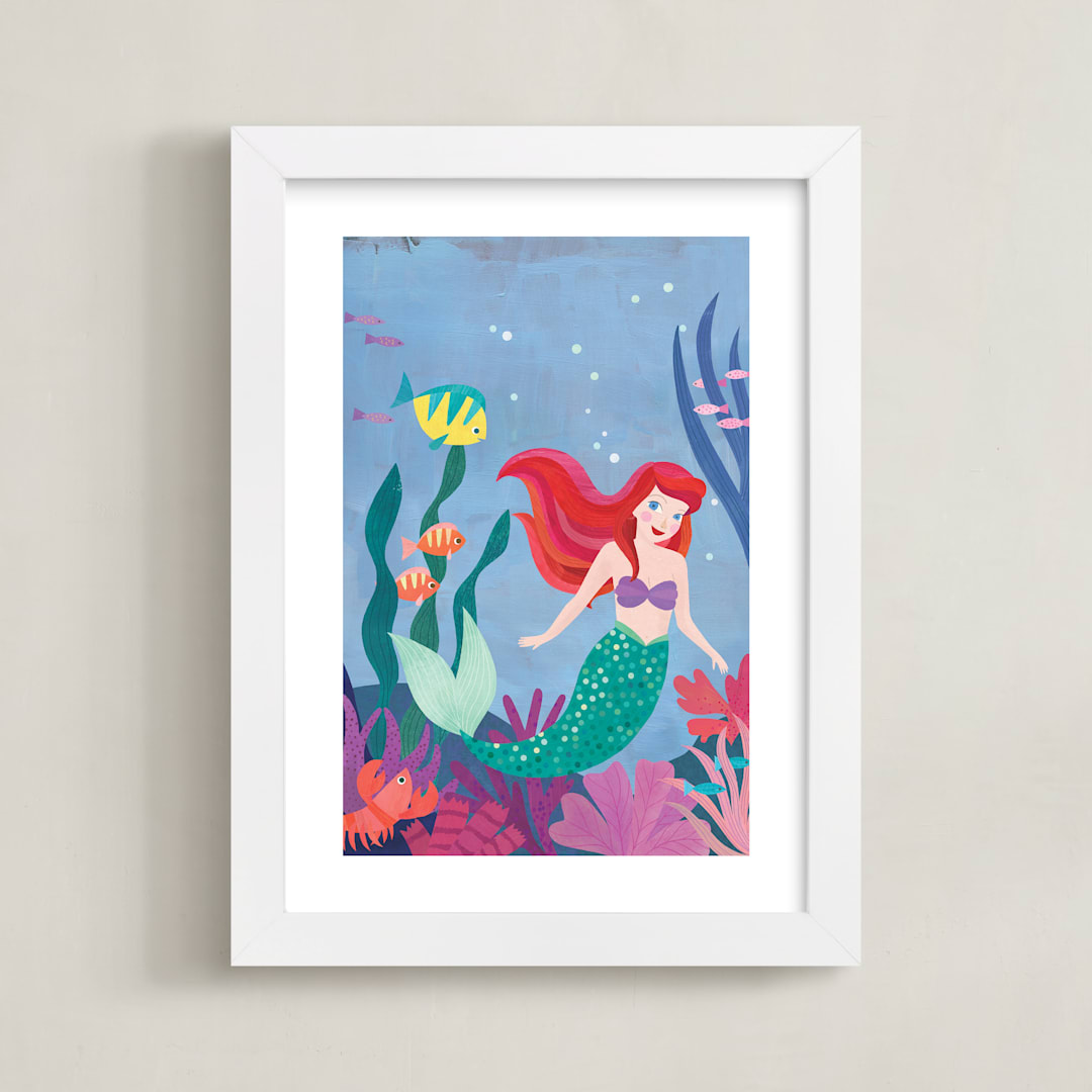 "Ariel & Friends" - Art Print in Sea by melanie mikecz - Framed