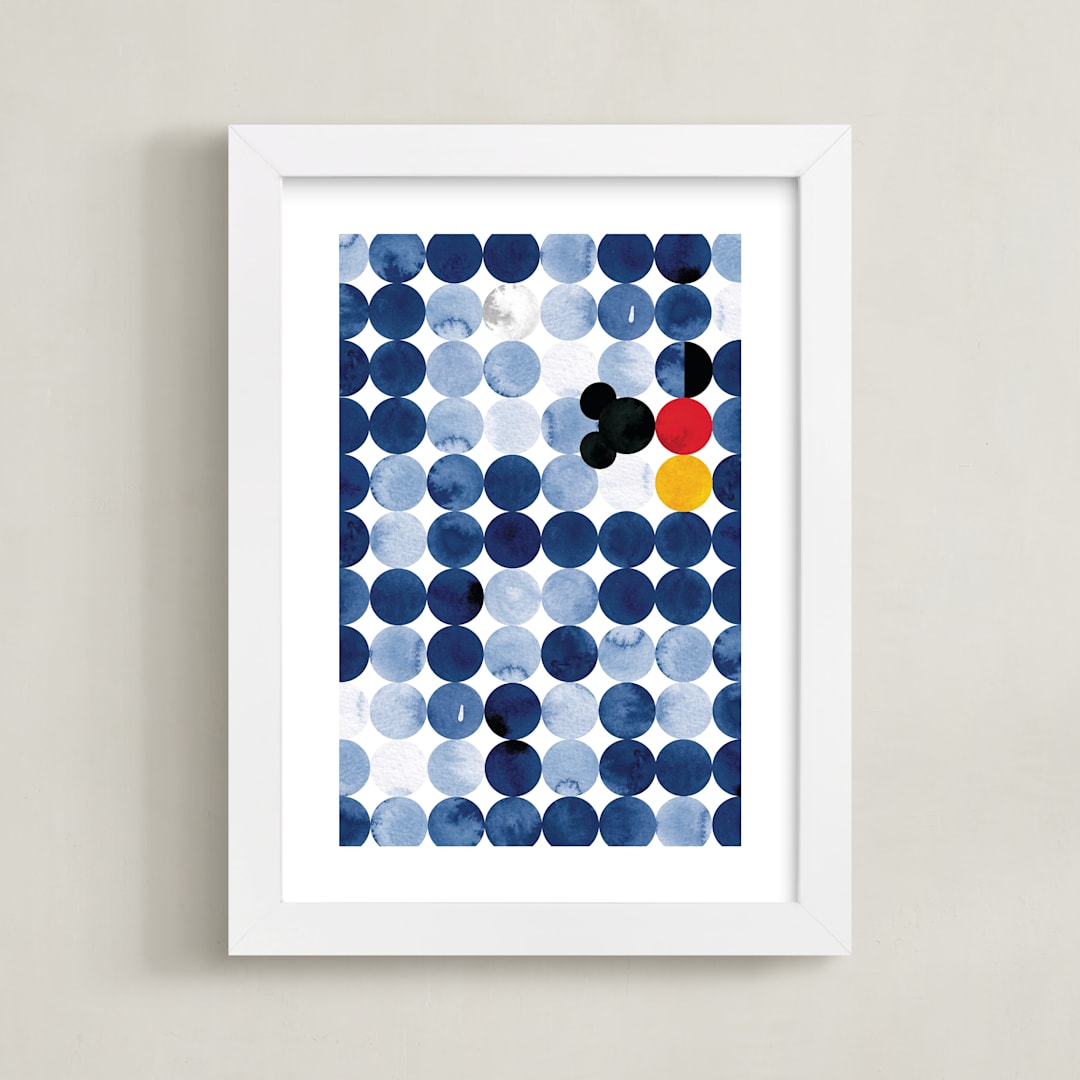 "Spot Mickey" - Art Print in Pool by Anna Joseph - Framed