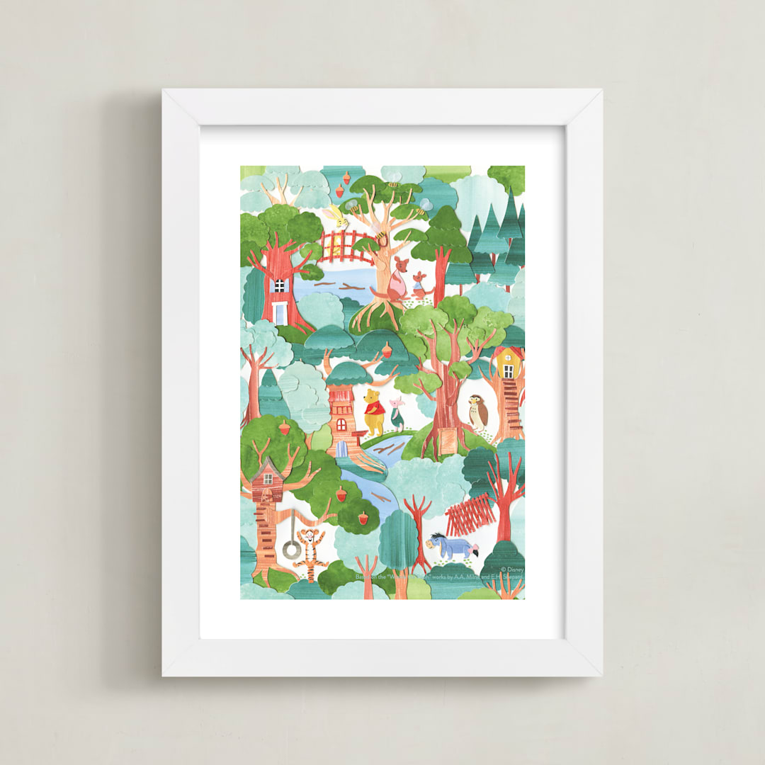 "Hundred Paper Woods" - Art Print in Forest by Sarah Knight - Framed