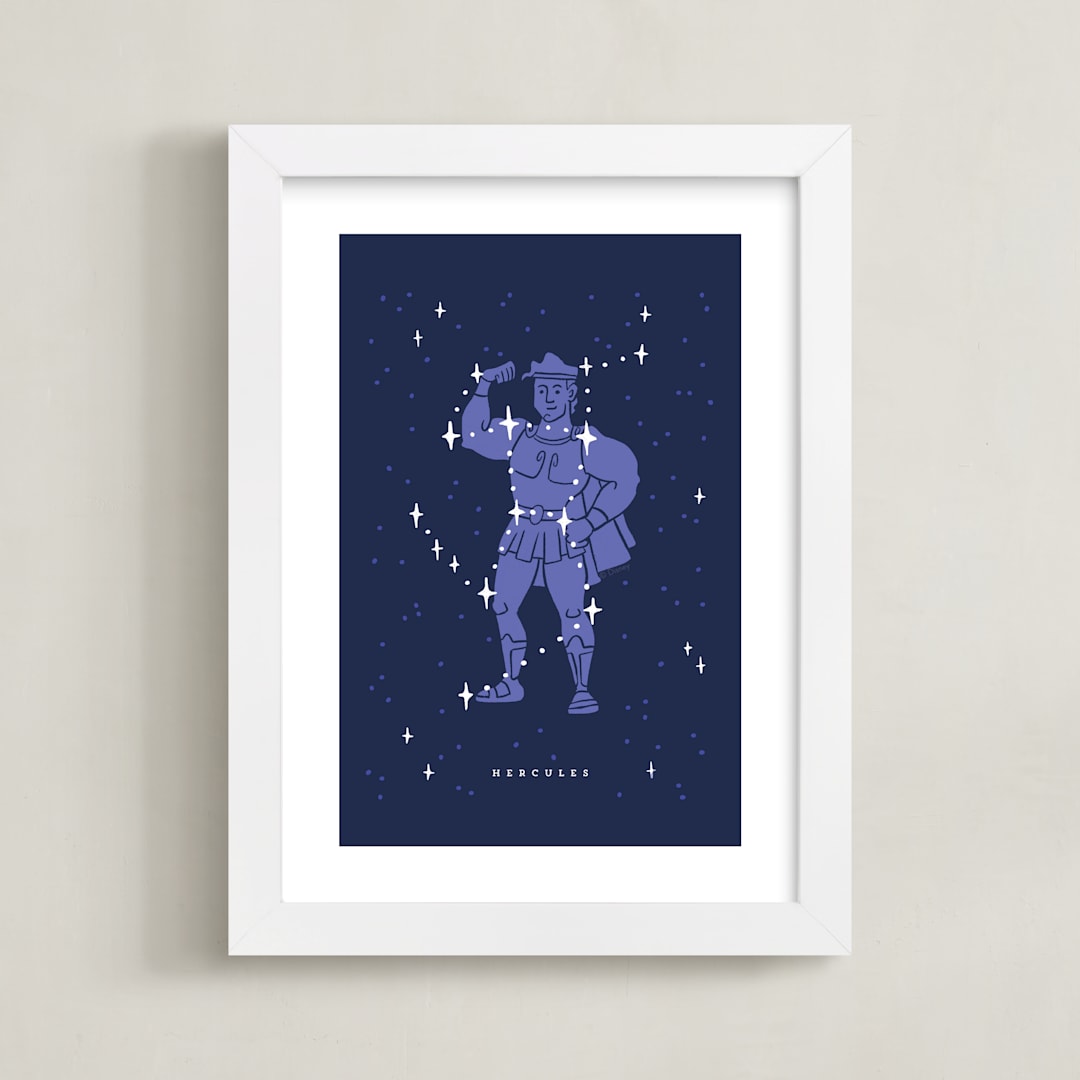"Disney's Hercules Stars Are Born" - Art Print in Pruple by Rebecca Smith - Framed