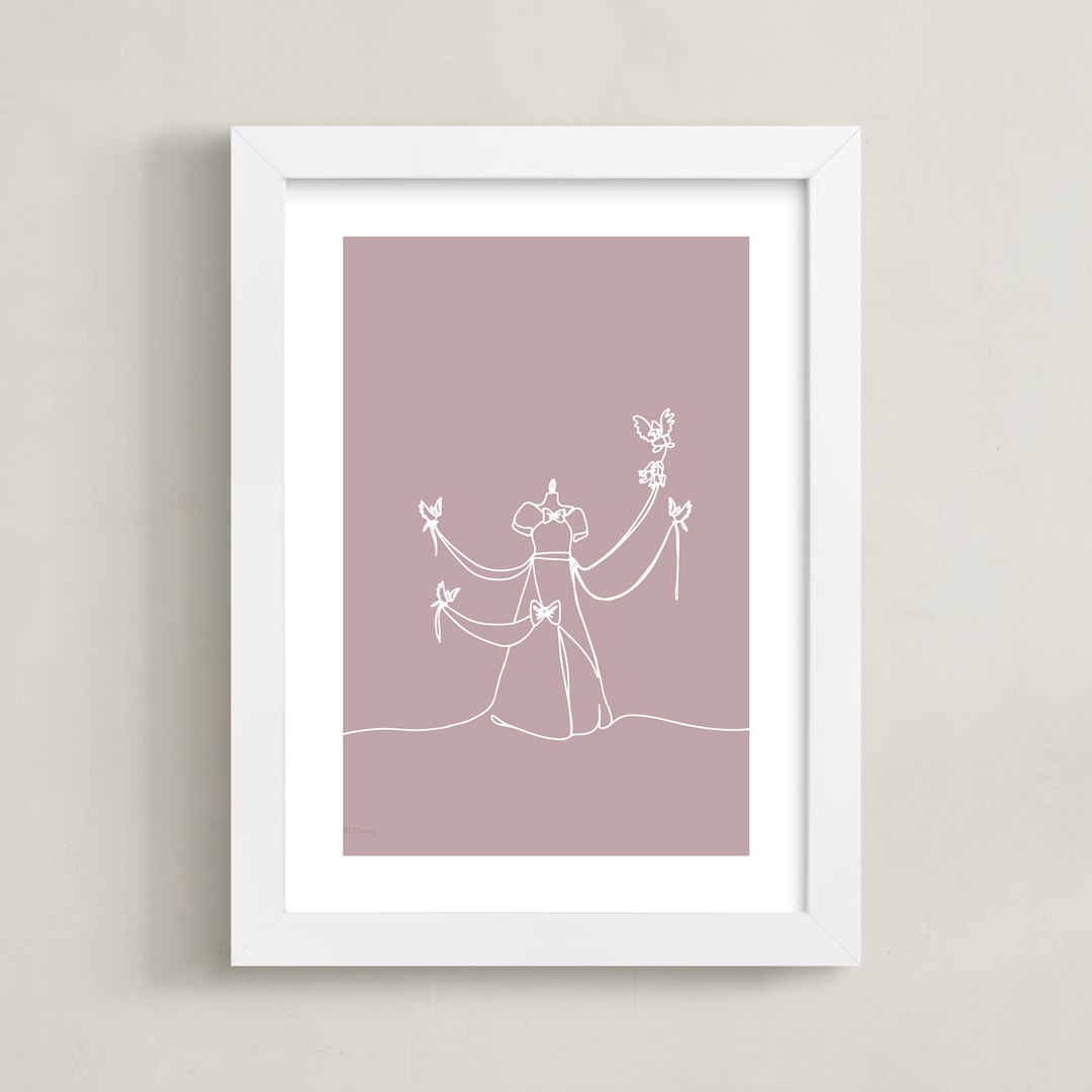 "The Dress from Disney's Cinderella" - Art Print in Blush by Britt Mills - Framed