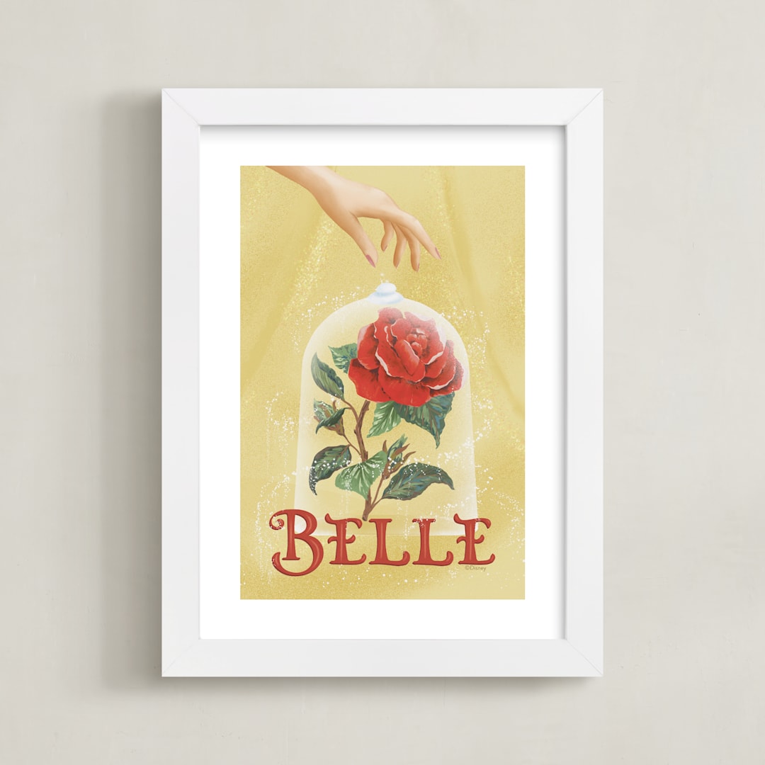 "Disney's Belle Rose" - Art Print in Golden by Leah Bisch - Framed