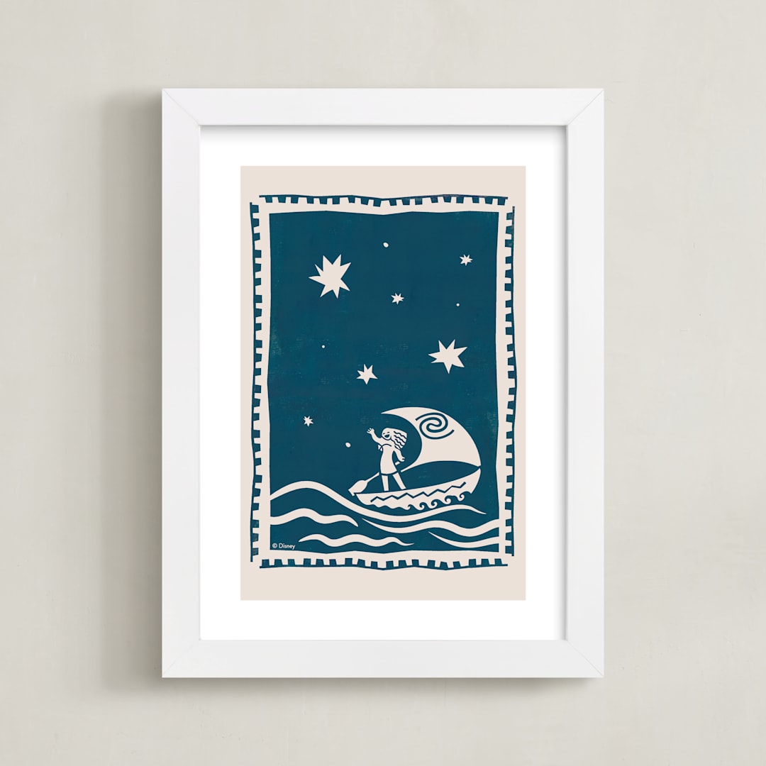 "Disney's Moana Wayfarer 2" - Art Print in Ocean by Kamala Nahas - Framed