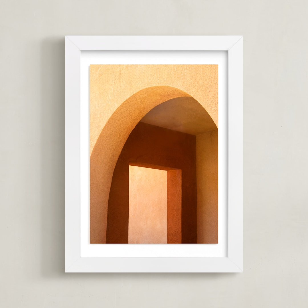 "Day to Day 1" - Art Print in Warm Peachy Yellow by Lisa Sundin - Framed