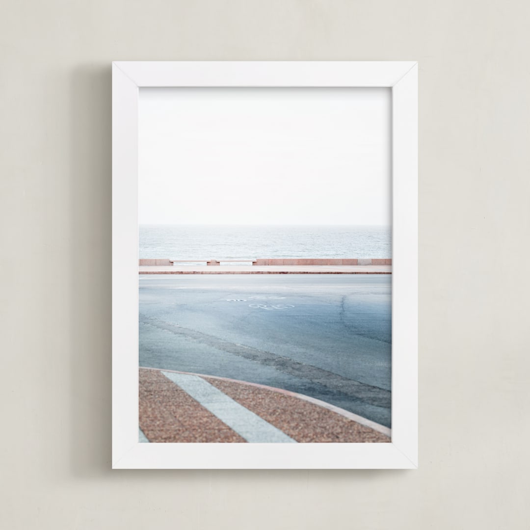 "The distant horizon" - Art Print in Frozen blue by Lucia Coppola - Framed
