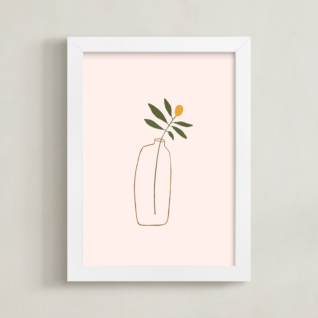 "Malena" - Art Print in Olive by Alex Roda - Framed