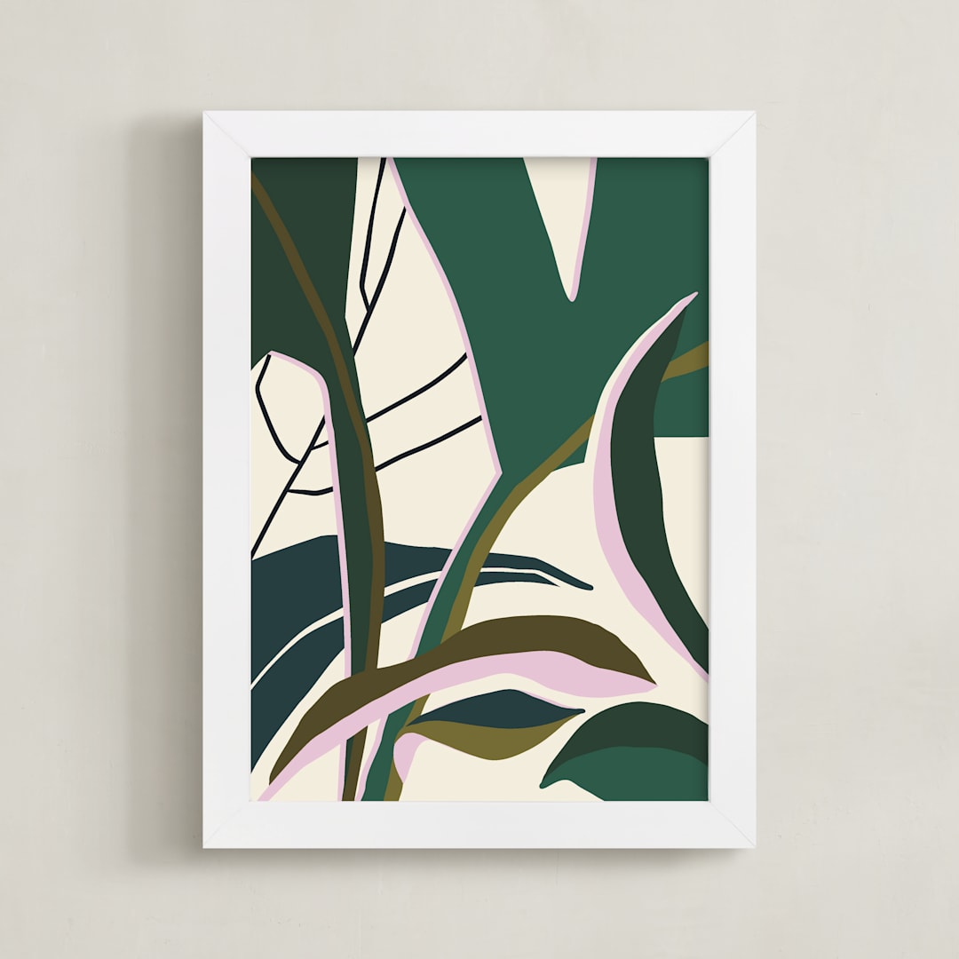 "Botanic" - Art Print in emerald by Anastasia Makarova - Framed