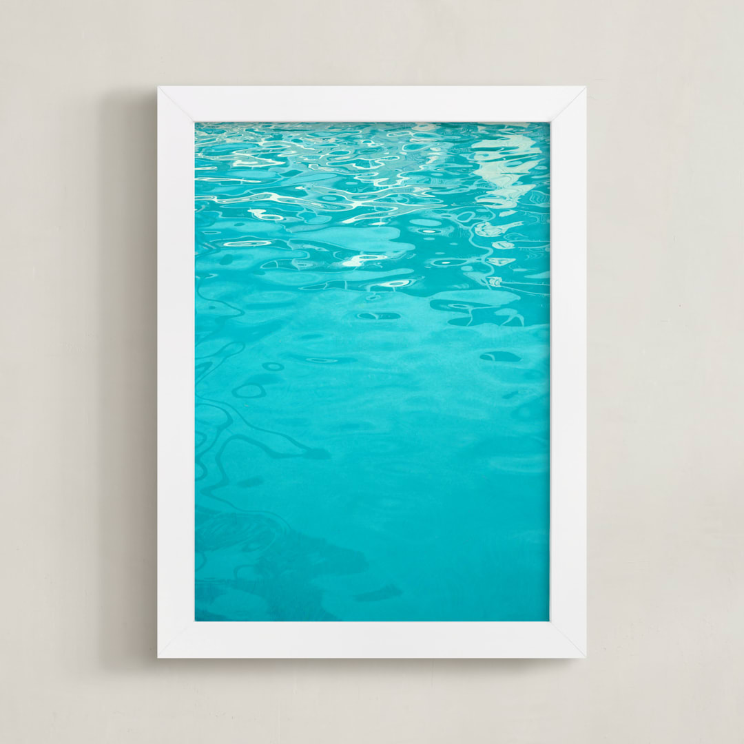 "Reset I" - Art Print in Aqua Blue by Irene Suchocki - Framed