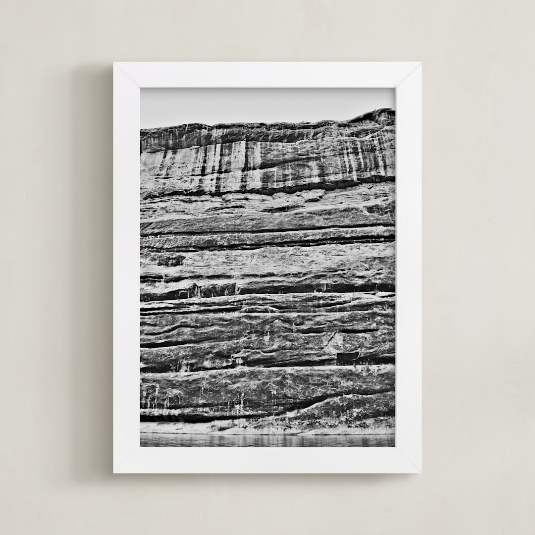 "Natural Abstract" - Art Print in Black, White, Grey by Tai - Framed