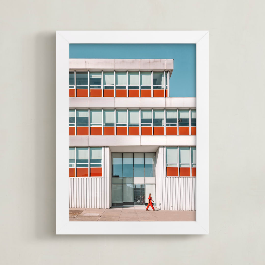 "strolling" - Art Print in Mid Century Rust by Alicia Abla - Framed