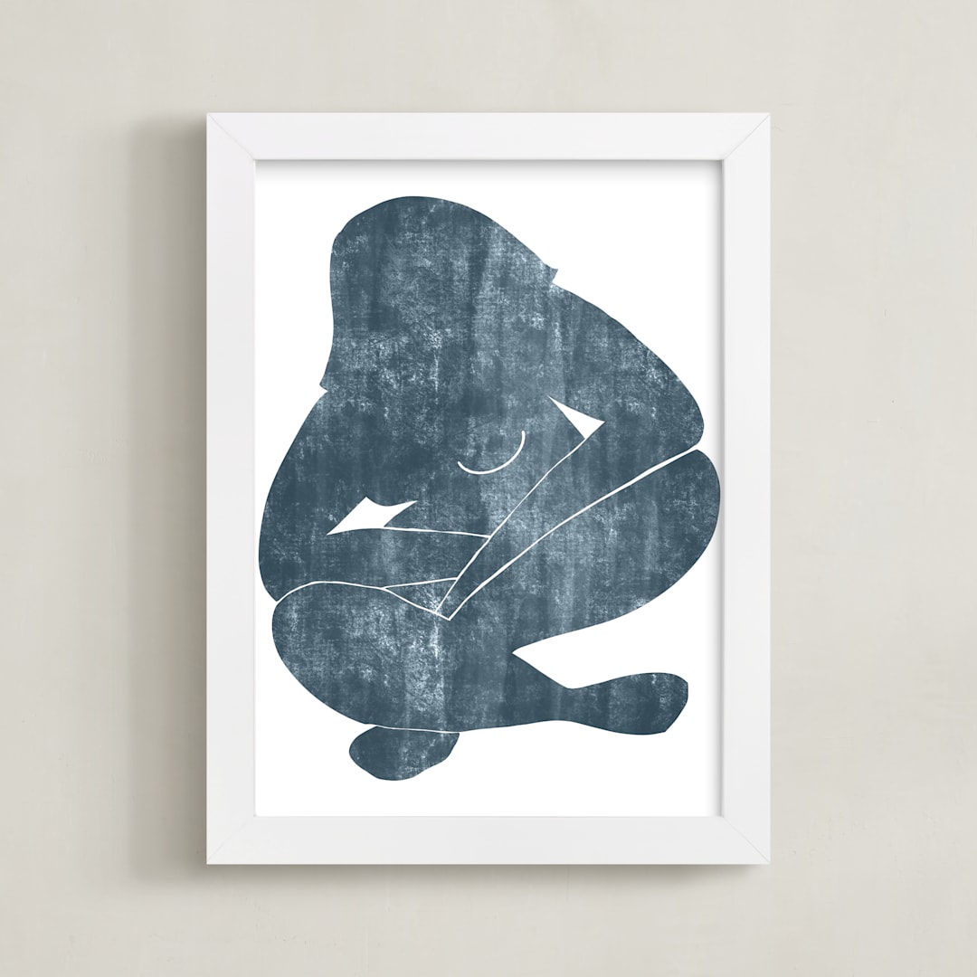 "She Was Home" - Art Print in Navy by Naava Katz - Framed