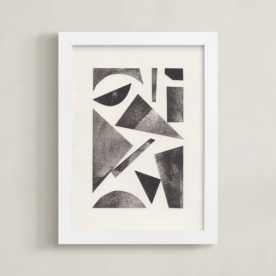 "Paper Geometry II" - Art Print in Charcoal Grey by Alisa Galitsyna - Framed