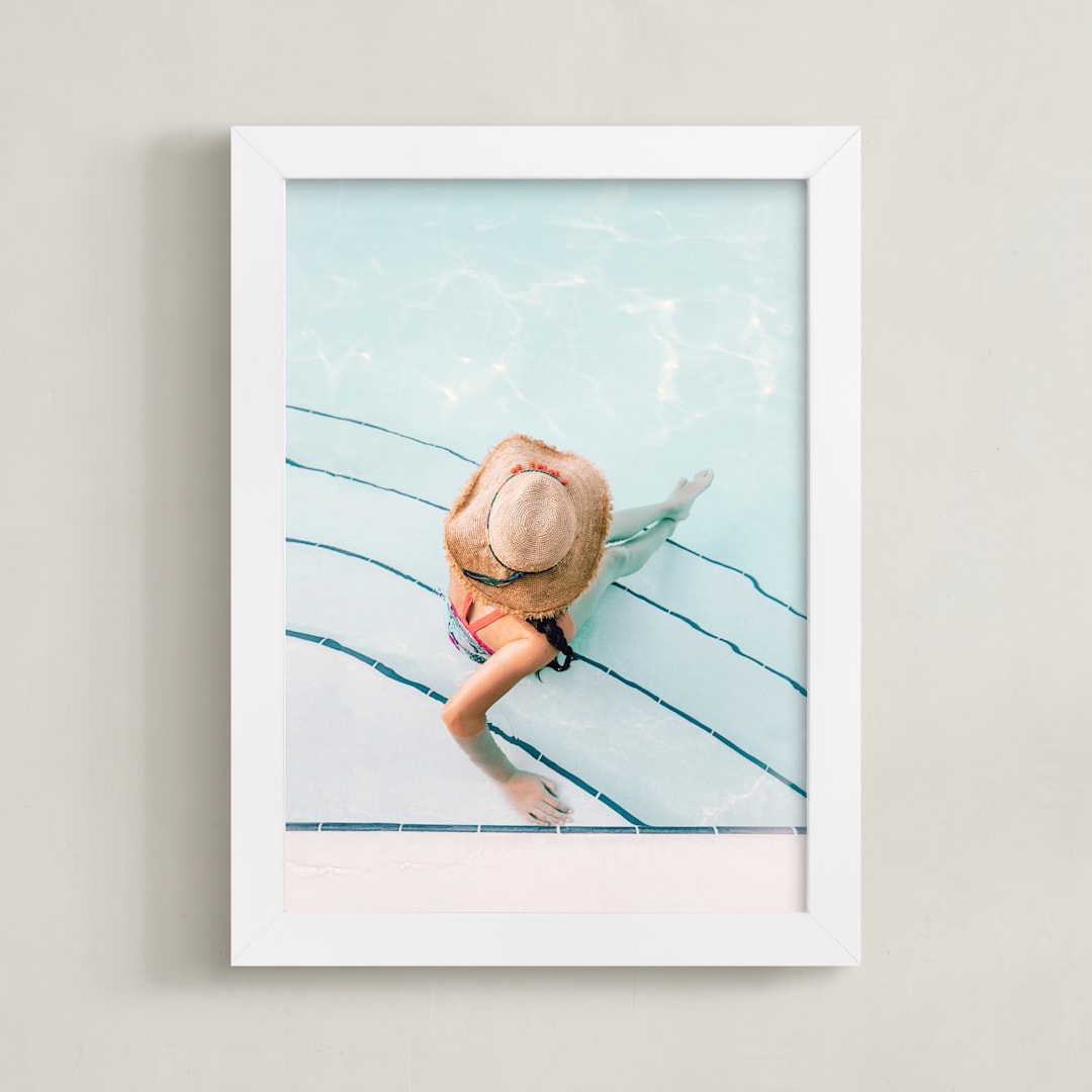 "floppy hat" - Art Print in Poolside Blue by Alicia Abla - Framed