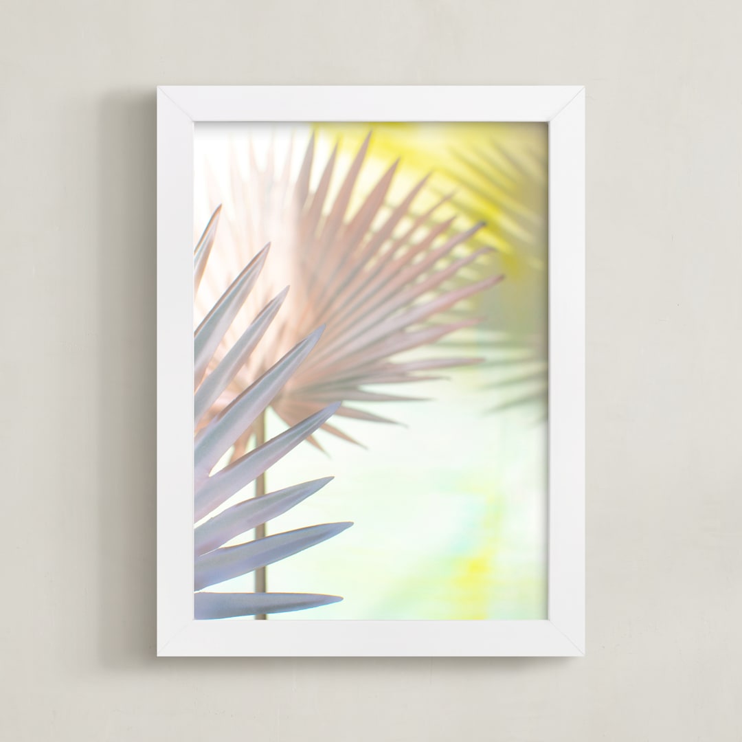 "electric palms" - Art Print in modern mauve by Alicia Abla - Framed