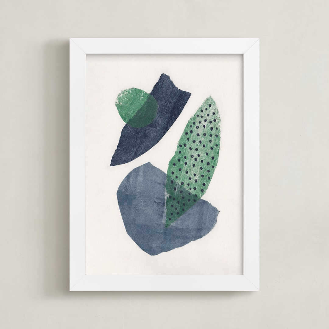 "Earth & Sky II" - Art Print in Forest Green by Alisa Galitsyna - Framed