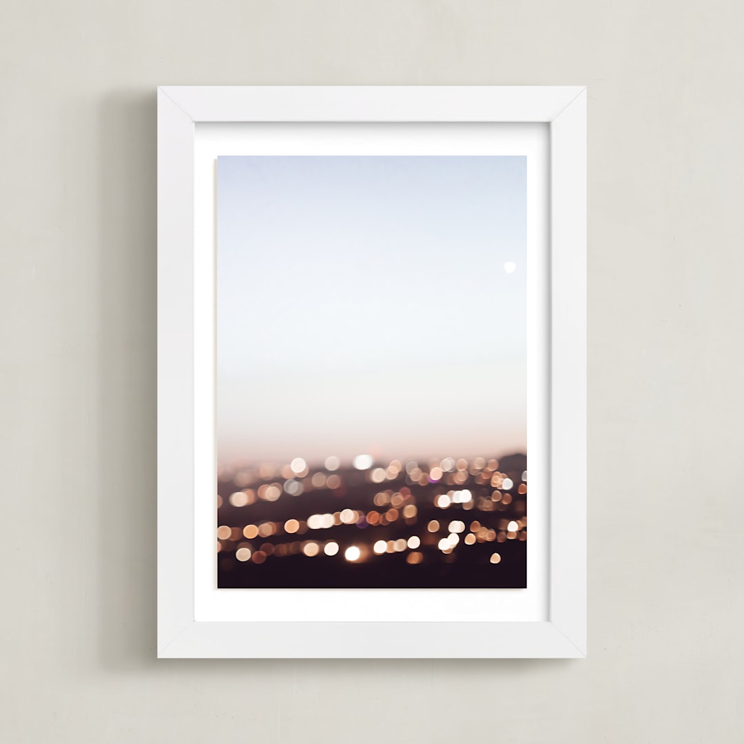 "Warm Evening II" - Art Print in City Sky by Caroline Mint - Framed