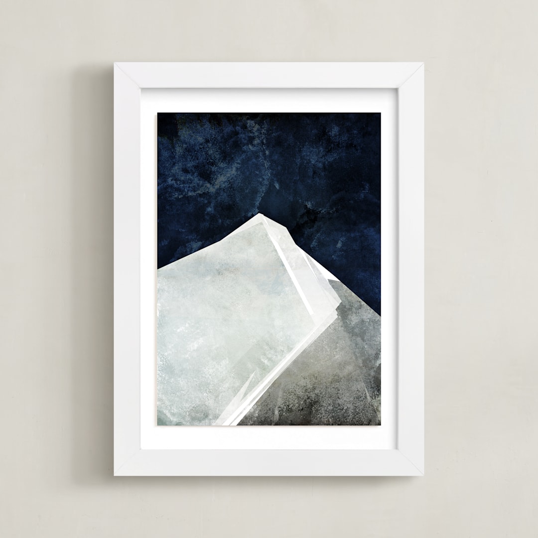 "Midnight Nature II" - Art Print in Deep Blue by Tanya Lee Design - Framed