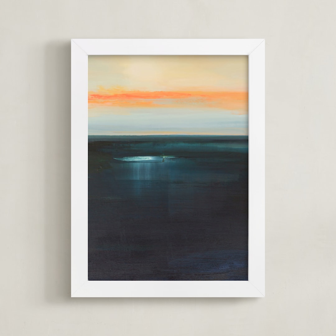 "Vestige" - Art Print in Marine Blue by Mya Bessette - Framed