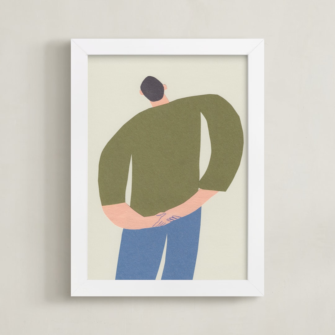 "Stretch 2" - Art Print in Olive by Elliot Stokes - Framed