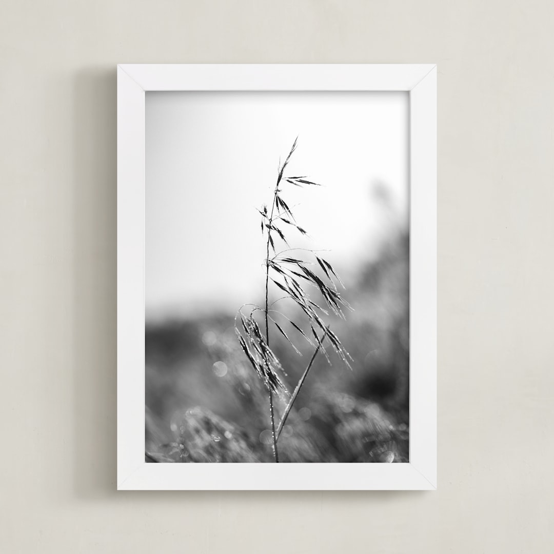 "Dancing grass" - Art Print in Mist by Magdalena Kucova - Framed