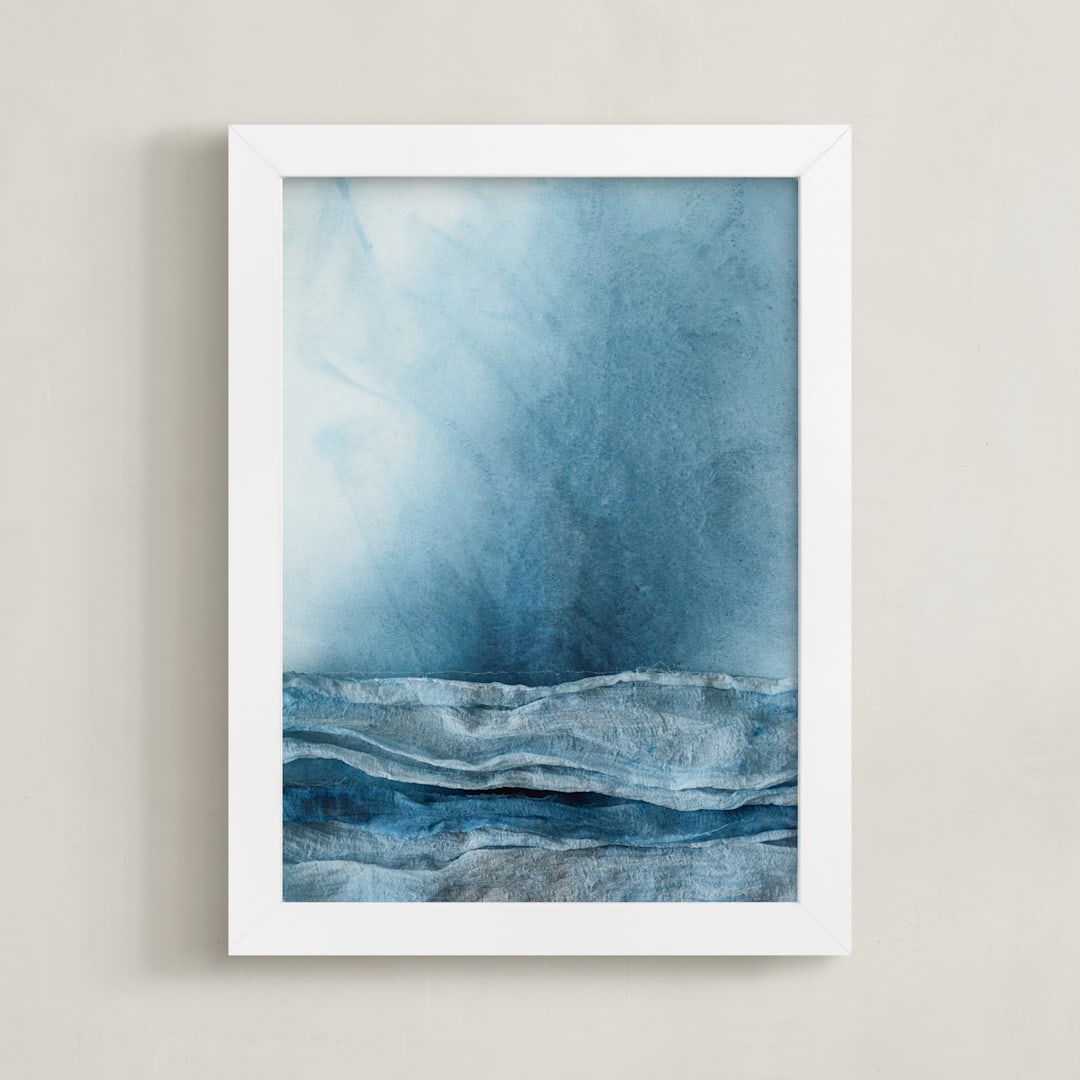 "Insh" - Art Print in Indigo Blue by Lynann Colligan - Framed