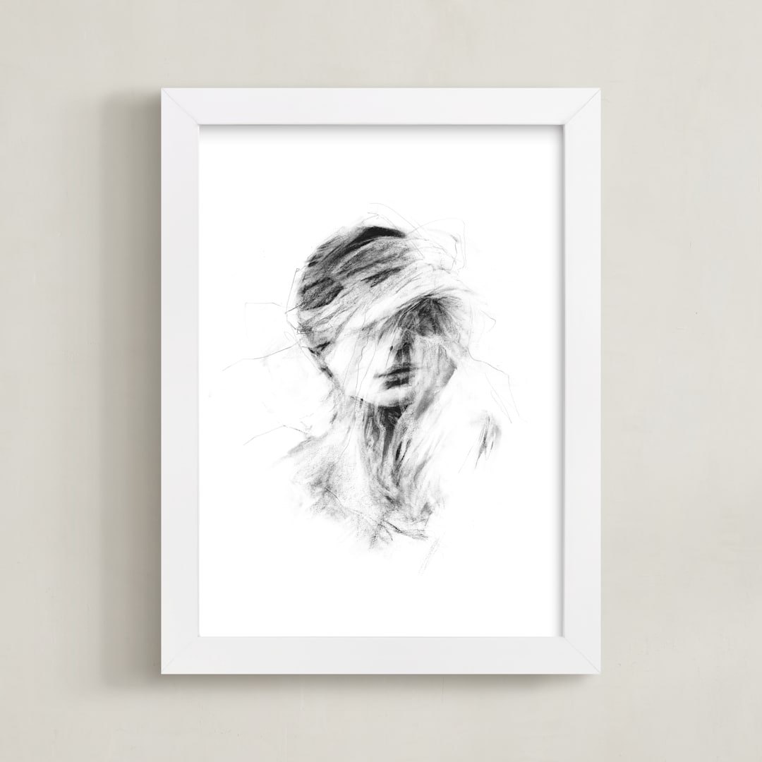 "Whirlwind" - Art Print in Black & White by Jess Blazejewski - Framed