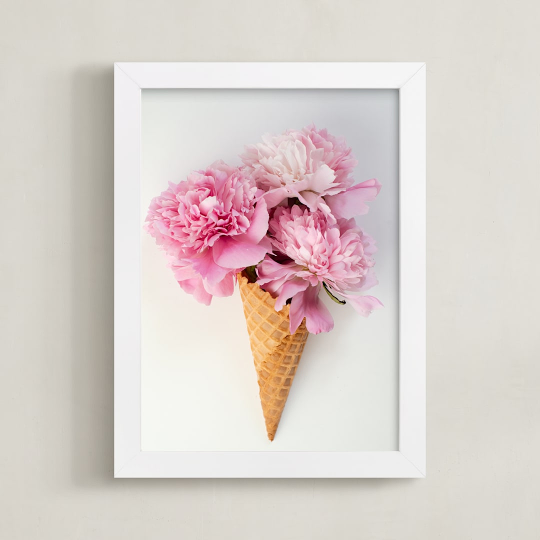 "Sweet Summer" - Art Print in Pink Peony by Erin Beutel - Framed