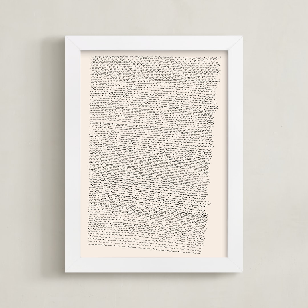 "Waves Study" - Art Print in Antique White by Jayne Alfieri - Framed